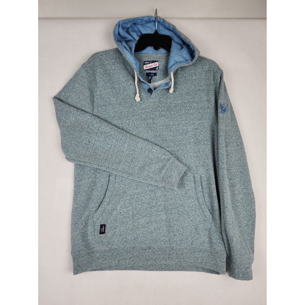 Johnnie-O Men's Hangin Out Sweatshirt Hoodie Heather Gray, Lightweight Mens M